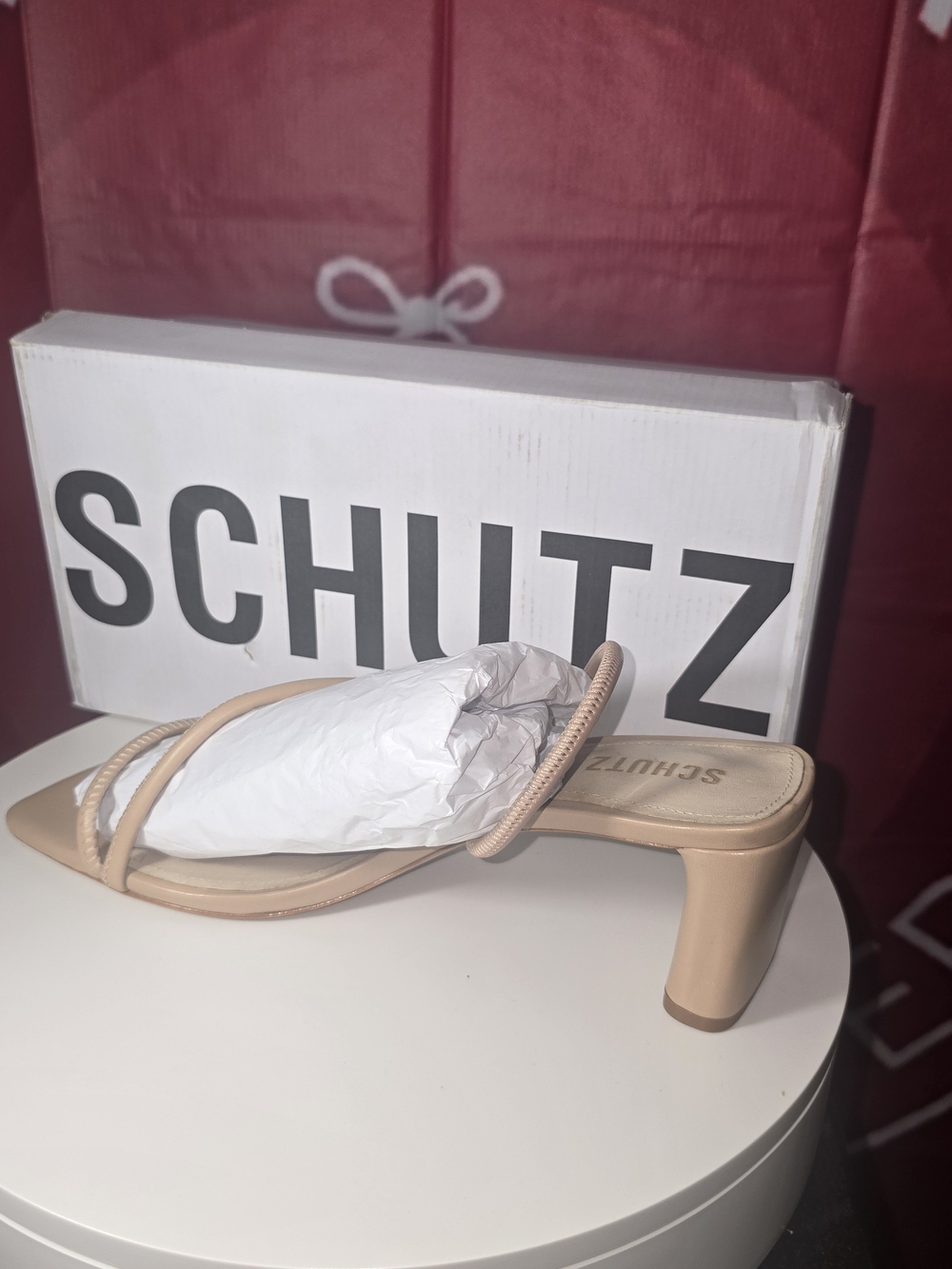 Schutz Beige Strappy Mid-Heel Sandals for Women Size 11 M